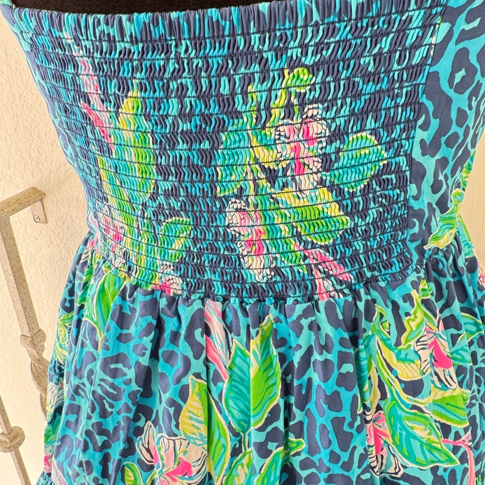 🦄Lilly Pulitzer Sz 12 Allison Dress Formentera Cheetah Turquoise Hot on the Spot - Picture 8 of 13